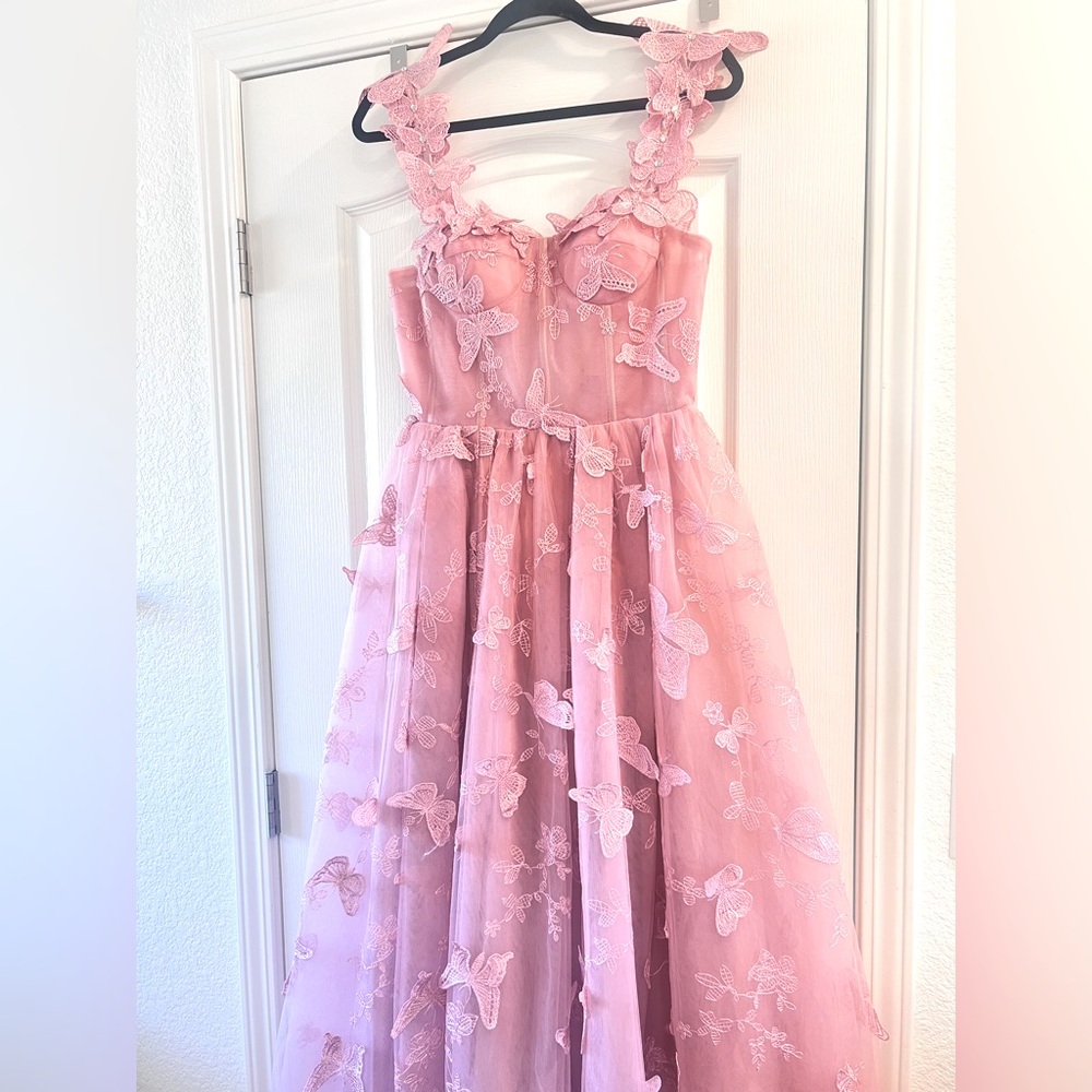 AW NWT A Line Sweetheart Butterfly Tully Dress - Picture 5 of 16